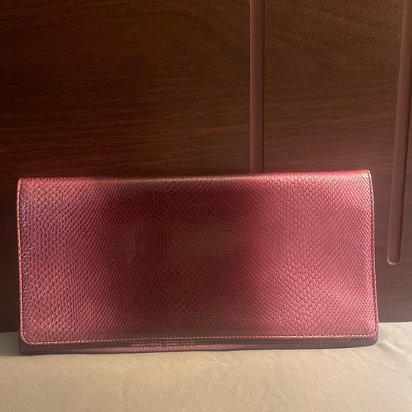 Nordstrom SnakeTextile Burgundy/Purple Clutch - Picture 1 of 5